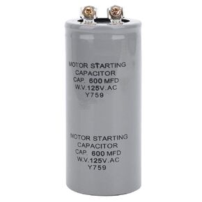 CD60 600MFD 125VAC Motor Start Capacitor, 43x102mm Motor Operating Capacitor, Thin Film Dielectric Material, High Electrical Conductivity