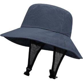 Waterproof Surf Hat Quick Dry Wide Brim Boating Hat Kayaking Cap with Chin Strap Summer Soft Top Hat