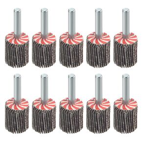 10PCS 3/4"×1" Mounted Flap Wheels with 1/4" Mandrel 80 Grit Flap Sanding Wheels