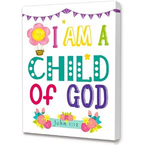 LISTNGBO Bible Verses Wall Art for Kids,10 Commandments Scripture Wall Art Canvas,Christian Religious Wall Art Gifts for Kids,Ready to Hang For Kids Nursery/Classroom/Bedroom Wall Decor 12" x 15"