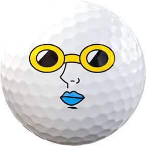 Face Track Golf Balls Designed for Distance and Straight Shots 1 Dozen (12-Balls) 3-Piece Surlyn | Eco-Friendly Character Golf Balls