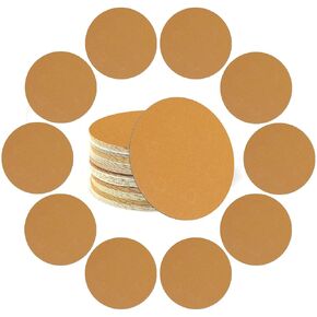 50pcs 6-Inch Gold Sanding Discs, 40-Grit, Hook and Loop, Ideal for Automotive and Woodworking - Random Orbital Sandpaper for Efficient Finishing
