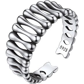 Silvora Sterling Silver Stacking Open Rings for Women Teens with Delicate Gift Packaging