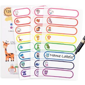Baby Bottle Labels for Daycare, 64 PCS Waterproof Daycare Labels Self Laminating, Dishwasher Safe Name Labels for Kids Stuff School Supplies, Name Tags Label Stickers for Water Bottles