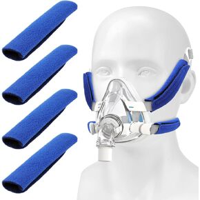 4pcs Headgear Strap Covers for CPAP, Soft Face Cushion Pads Reusable Mask Liners Reduce Indentation & Red Marks (Rose Red)
