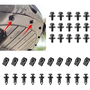 Engine Under Cover Splash Shield Body Bolts Screws, Fender Bumper Clips Rivets, Universal Rust resistant and Durable Extruded U-Nuts Car Clip Fit for Nissan 350z 370z Infiniti G35 G37 FX35 FX45(70PCS)