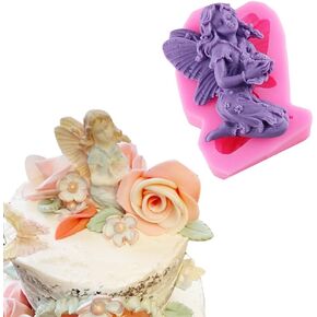 WYD 3d Angel Fairy Silicone Mold Cake Mold Decoration Baking Tools Handmade Soap Chocolate Fudge Molds