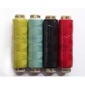 Sue Spargo Ellana Wool Blend Thread for Embroidery - Four 70-Yard Spools, Matches The ''Ladybug'' Colorway 2 Wool Applique Pack