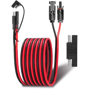 2 PCS Solar Panel Connectors to SAE Adapter Cable 1FT, 10AWG Solar Panel Extension Cable with SAE Polarity Reverse Adapter for RV Solar Panel Caravan Battery Charger