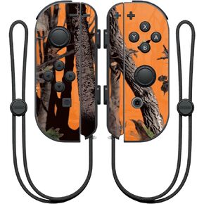 MightySkins Skin Compatible with Nintendo Joy-Con Controller wrap Cover Sticker Skins Orange Camo