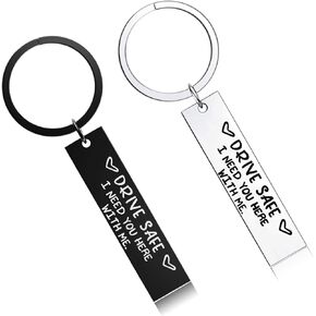 2PCS Drive Safe Keychain I Need You Here With Me Gift for Husband Dad Boyfriend Gifts Valentines Day Christmas Father's day Birthday Gift
