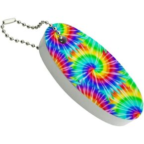 GRAPHICS & MORE Tie Dye Pattern Floating Keychain Oval Foam Fishing Boat Buoy Key Float