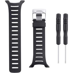 Watch Band Compatible with Suunto T1 T1C T3 T3C T3D T4C T4D, Soft Rubber Replacement Watch Strap for Suunto T Series Smart Watch, Black