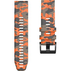 22mm 26mm Men Women Camo Sports Quick Fit Watch Band，Compatible With Garmin Series Watch Replace Rubber Watch Strap