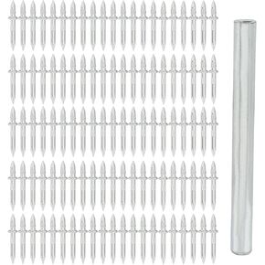 200 Pcs Double-Head Skirting Thread Seamless Nail, Skirting Line Nail Without Marks, Invisible Security Screws Equipped with 2 Pcs Nail Specific Sleeve Tool