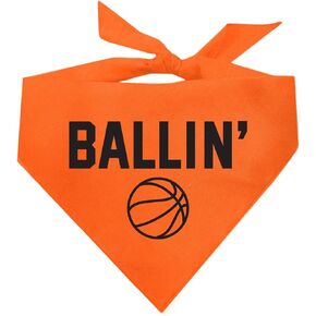 Ballin' Basketball Dog Bandana (1048 Orange, One Size)