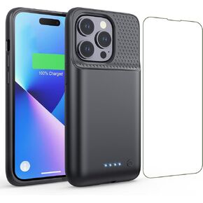 Battery Case for iPhone 14 Pro (6.1 Inch), [2024 Upgraded] Ultra-Slim 7200mAh Portable Extended Charger Case Cover Rechargeable Battery Pack for Apple iPhone 14Pro Charging Case (Black)