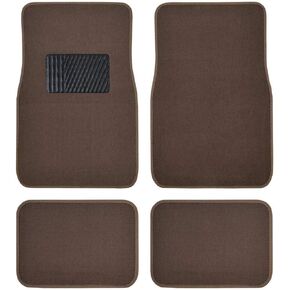 BDK Beige Heavy Duty Front & Rear Carpet Floor Mats Universal Liners for Car SUV Van & Truck, All Weather Protection with Anti-Slip Nibs, Fit Contours of Most Vehicles