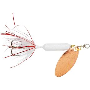 YAKIMA BAIT Wordens Original Rooster Tail Spinner Lure, Copper Tinsel Glitter White, 3/8-Ounce