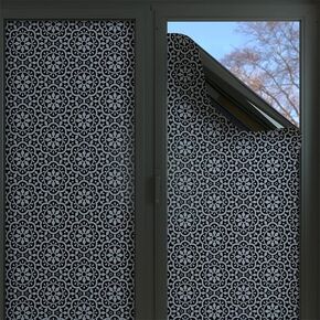 Blackout Window Film Static Cling Privacy Protection Anti-UV Sun BlockingHeat Reflective Plastic Window Film 17.3 x 78.7 Inches, Flower