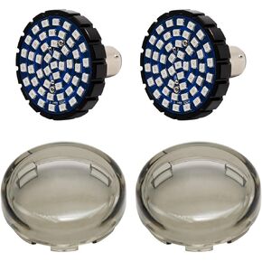 1157 LED Front Rear Turn Signals Lights 2 Inch Bullet Turn Signal Lights with Smoked Lens Cover Replacement for Harley Sportster Dyna Softail Road Glide Street Glide
