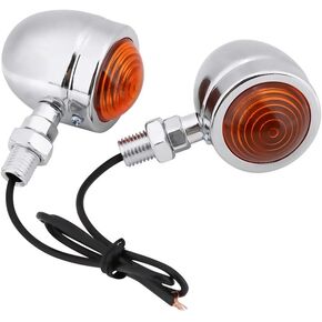 2 Pcs Motorcycle Turn Signal Light, 12V 3W Motorbike Brake Lights Fog Lights Bullet Front Rear Driving Spot Lights