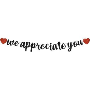 BEISHIDA Rose gold We Appreciate You Banner,NO DIY,Employee Appreciation Banner for Office Party Decorations,Thank you for Employee Teacher Doctor Nurse Staff Appreciation Banner