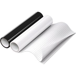 Black & White 12"×15FT Permanent Vinyl,Black & White Adhesive Vinyl for All Cutting Machine Cutters,2 Rolls Black & White Vinyl,Impervious Cup Sticker DIY Craft Decor