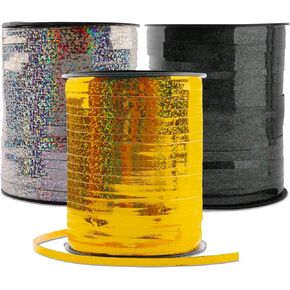 3 Pack Curling Ribbon, 750 Yards Crimped Curling Ribbon Metallic Balloon Ribbon Balloon String Gift Wrap Ribbon Christmas Ribbon for Crafts, Mothers Day, Birthday, Wedding, Party Decoration