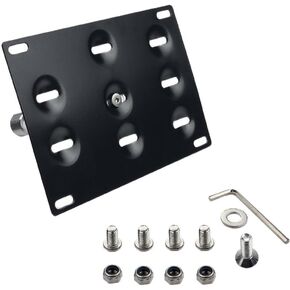 DEWHEL JDM Front Bumper Tow Hook License Plate Mount Bracket Holder Screw on for Audi A4 S4 B8 A5 A7 S5 S7 RS5 RS7