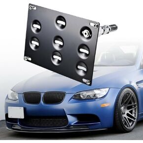 GS Front Tow Hook License Plate Mount Bracket Holder Relocator for BMW E31 E36 E38 E53 E60 E61 E63 E64 E65 E66 E82 E88 E83 E85