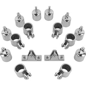 Boat Bimini Top Fittings Hardware Set, 316 Stainless Steel Fit 1", Jaw Slide, Eye End Cap, Deck Hinge, 16PSC, for Boat, Yachts
