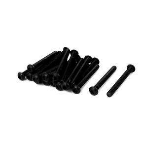 uxcell M8x80mm 10.9 Alloy Steel Button Head Hex Socket Cap Screw Bolt Black 10pcs