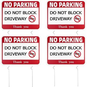 4 قطع 15.7 × 11.8 بوصة لا توجد علامات وقوف السيارات لا تحجب علامة الممر، من البلاستيك المموج، لا توجد شاحنات في علامة الممر مع 8 أوتاد معدنية لحديقة ساحة الممر in Kuwait