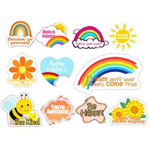 Thick Gel Clings Inspirational Positive Sayings Accents Classroom Window Decors Refrigerator Decoration Removable and Reusable