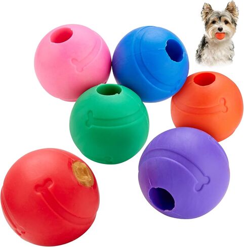 Balls for Aggressive Chewers - Small Dogs and Puppies - 1.5 Inch - 6 Pack - Indestructible Rubber Dog Chew Toys Bulk for Miniature Toy Breeds in Saudi Arabia