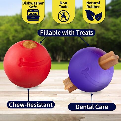 Balls for Aggressive Chewers - Small Dogs and Puppies - 1.5 Inch - 6 Pack - Indestructible Rubber Dog Chew Toys Bulk for Miniature Toy Breeds in Saudi Arabia