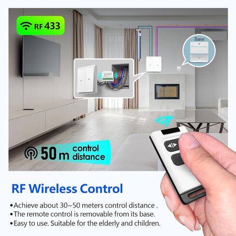 DieseRC WiFi Smart Roller Shutter Controller Module with 433Mhz RF Remote Control, Tuya APP WiFi Control Compatible with Alexa/Google Home APP Control and Manual Switch in Saudi Arabia