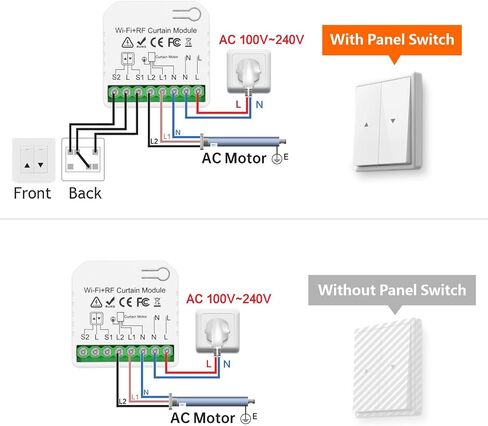 DieseRC WiFi Smart Roller Shutter Controller Module with 433Mhz RF Remote Control, Tuya APP WiFi Control Compatible with Alexa/Google Home APP Control and Manual Switch in Saudi Arabia