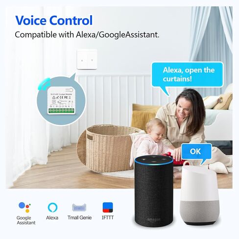 DieseRC WiFi Smart Roller Shutter Controller Module with 433Mhz RF Remote Control, Tuya APP WiFi Control Compatible with Alexa/Google Home APP Control and Manual Switch in Saudi Arabia