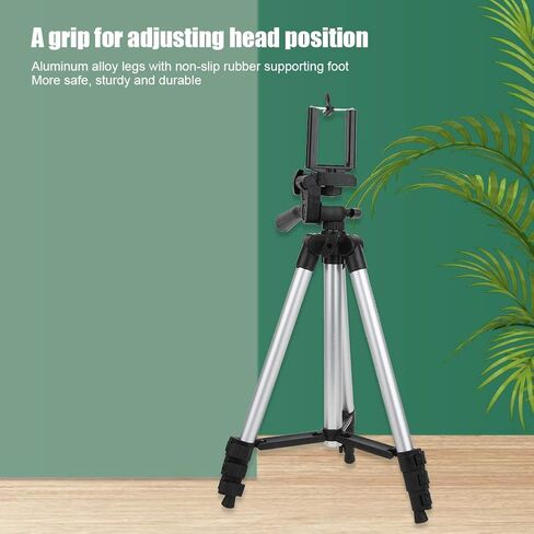 Phone Tripod Stand, Cell Phone Selfie Stick Tripod with Phone Holder, Compact Size Extendable Aluminum Travel Tripod Compatible with Smartphone, Tablet and Camera in Saudi Arabia
