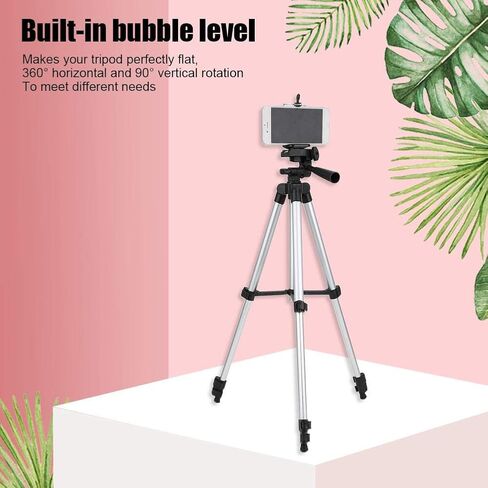 Phone Tripod Stand, Cell Phone Selfie Stick Tripod with Phone Holder, Compact Size Extendable Aluminum Travel Tripod Compatible with Smartphone, Tablet and Camera in Saudi Arabia