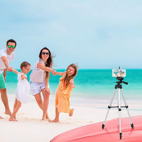 Phone Tripod Stand, Cell Phone Selfie Stick Tripod with Phone Holder, Compact Size Extendable Aluminum Travel Tripod Compatible with Smartphone, Tablet and Camera in Saudi Arabia
