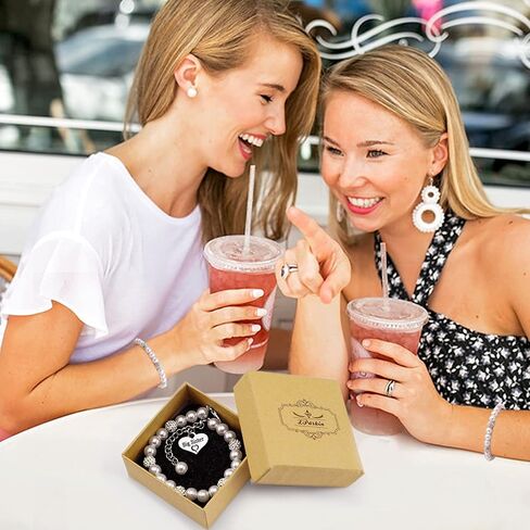 LParkin Sister Bracelets Big Sister Little Sister Middle Sister Bracelet Set Sister Gift Pearl Jewelry in Saudi Arabia