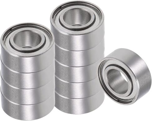 10pcs Deep Groove Ball Bearings - [5/32 Inch x 5/16 Inch x 1/8 Inch] Chrome Steel Balls for Motors Machine Tool Gearboxes Bearing Use, Double Shielded ABEC1 in Saudi Arabia