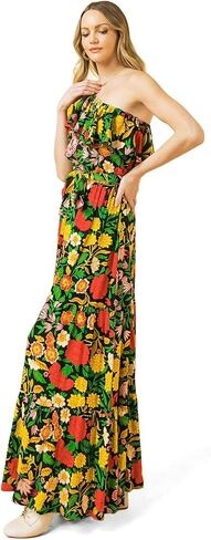 Halter Bohemian Floral Maxi Dress - Tropical Print Ethnic Print Keyhole Sundress in Saudi Arabia