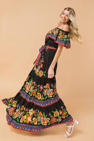 Halter Bohemian Floral Maxi Dress - Tropical Print Ethnic Print Keyhole Sundress in Saudi Arabia