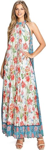 Halter Bohemian Floral Maxi Dress - Tropical Print Ethnic Print Keyhole Sundress in Saudi Arabia