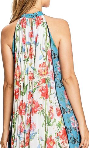 Halter Bohemian Floral Maxi Dress - Tropical Print Ethnic Print Keyhole Sundress in Saudi Arabia