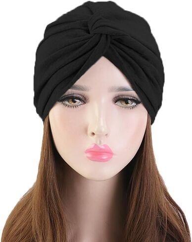 4 قطع غطاء رأس عمامة ممتدة أغطية رأس مطوية ملتوية بألوان متنوعة أغطية شعر قبعة هندية قبعات صغيرة للنساء والفتيات in Kuwait